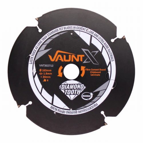 Vaunt X 165mm x 20mm 4 Diamond Teeth PCD Circular Saw Blade