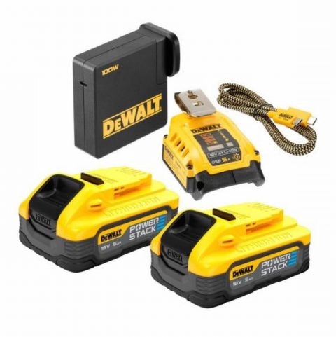 DeWalt DCB094H2 18V XR USB-C Powerstack Kit + 2x 5.0Ah Batteries