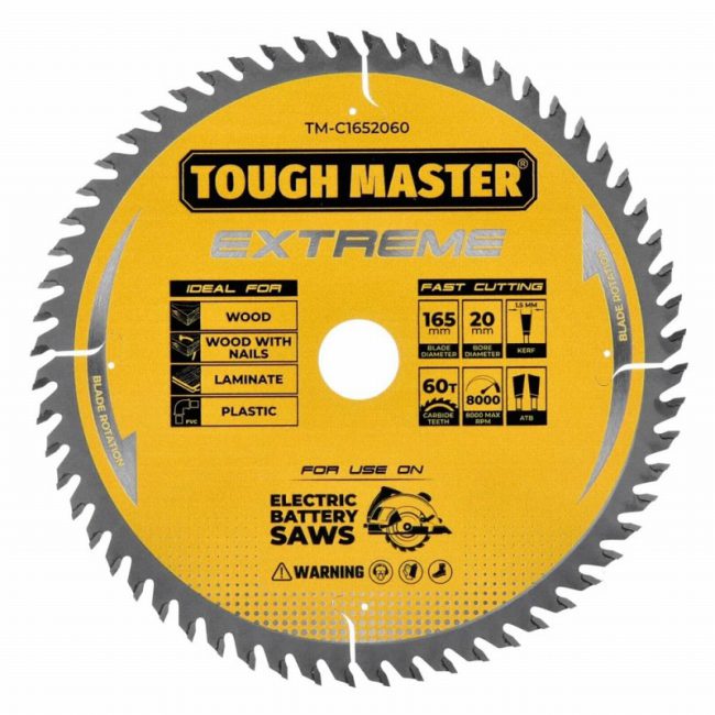 TOUGH MASTER Extreme TCT Circular Saw Blade 165x20mm x 60 T