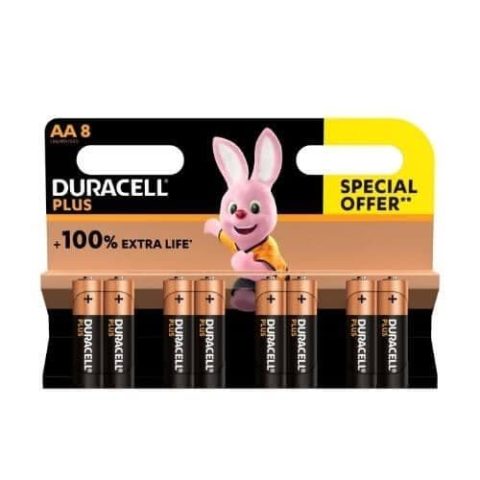Duracell MN1500B8 AA  Alkaline Battery – Pack of 8