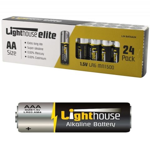 Lighthouse L/H BATAA24 AA  Alkaline Batteries – Pack of 24