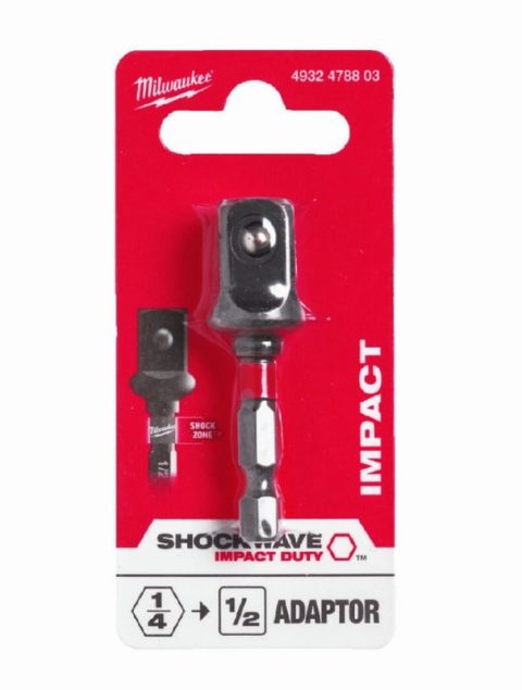 Milwaukee 4932478803 1/4″ Hex to 1/2″ Square ShockWave Adaptor