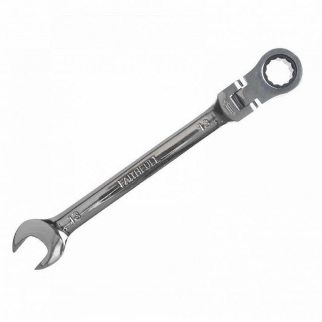 Faithfull Ratchet Combination Spanner Flex Head CV 13mm