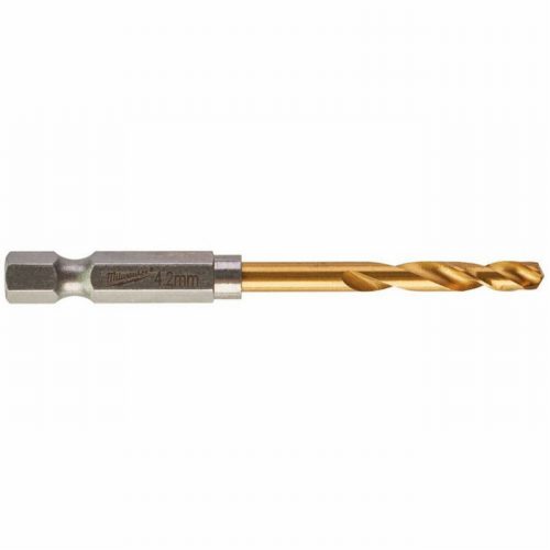 Milwaukee SHOCKWAVE Red Hex 4.2mm HSS TiN Metal Drill Bit