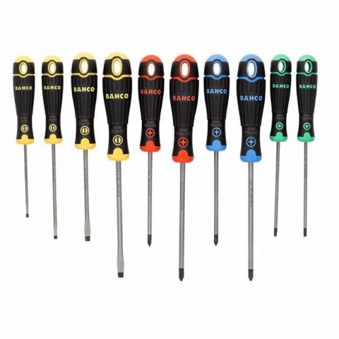 Bahco BAHB219010RB Coloured Handle Screwdriver Set – 10 Piece