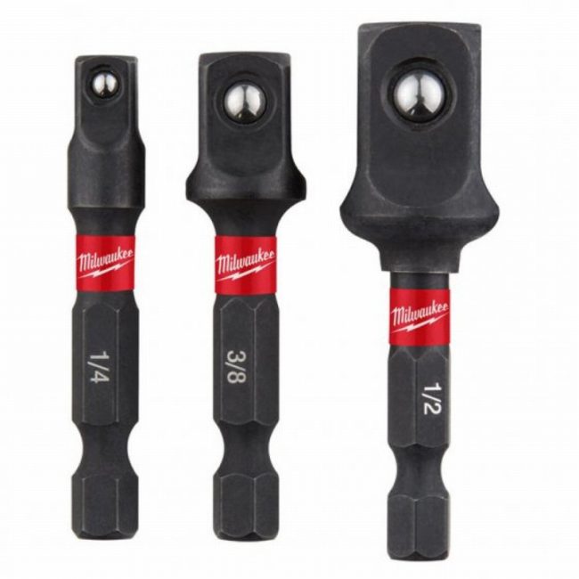 Milwaukee 4932479228 1/4" Shockwave Socket Adaptor Set - 3 Piece