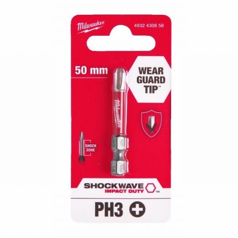 Milwaukee 4932430858 PH3 50mm Shockwave Impact Screwdriver Bit