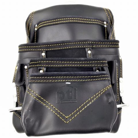 PTI  PTI0110BLK Premium Black Leather Carpenter Pouch