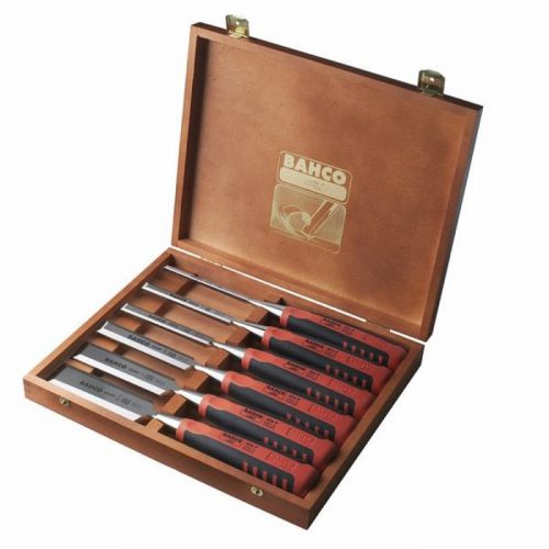 Bahco 424P-S6 Bevel Edge Chisel Set of 6 in Wooden Box