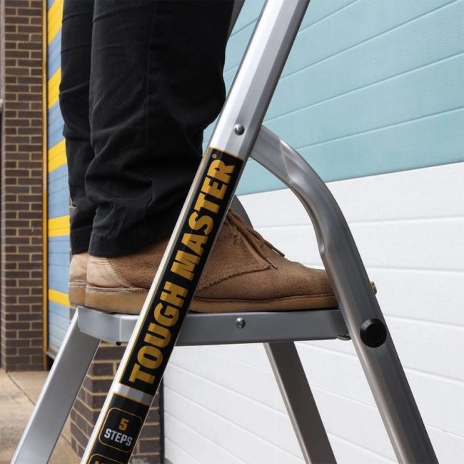 TOUGH MASTER ML-405X Aluminium Folding 5 Step Tread Ladder - Image 6
