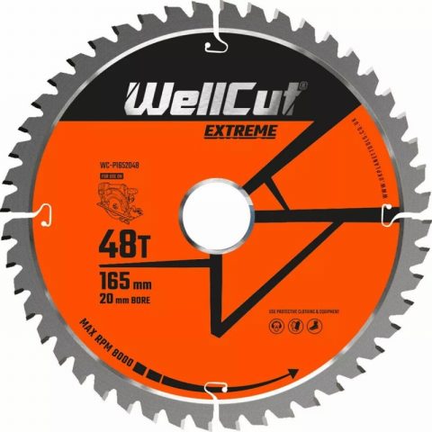 WellCut WC-P1652048 165mm x 20mm 48T  Extreme Circular Saw Blade