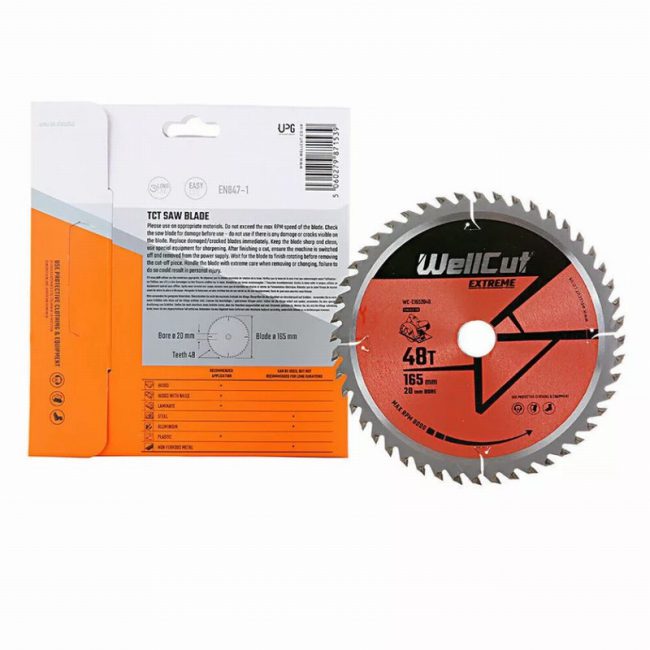 WellCut WC-C1652048 165mm x 20mm 48T Extreme Circular Saw Blade - Image 2