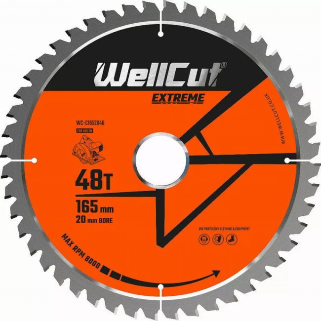 WellCut WC-C1652048 165mm x 20mm 48T Extreme Circular Saw Blade - Image 3