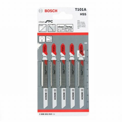 Bosch 2608631010 T101A Clean for PC Jigsaw Blades – Pack of 5