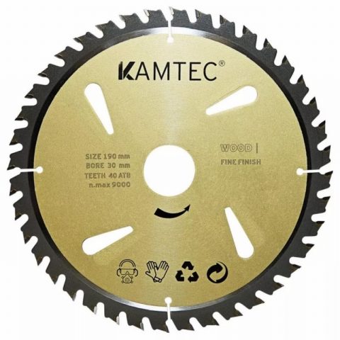 Kamtec KTK1903040  190mm 30bore 40Z Gold Saw Blade For Wood