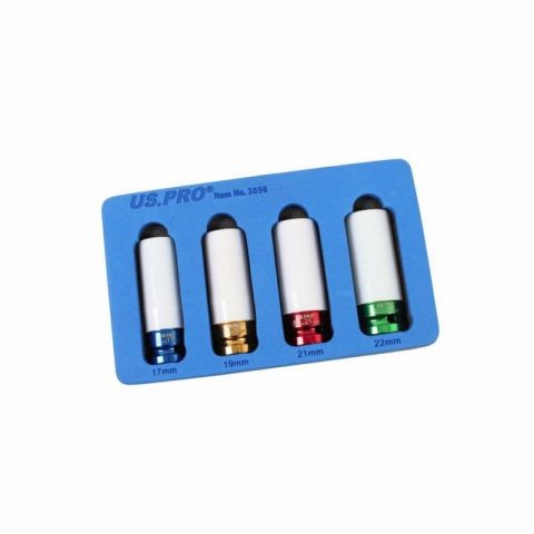 US PRO 4PC 1/2″ Alloy Wheel Impact Sockets 17, 19, 21, 22mm