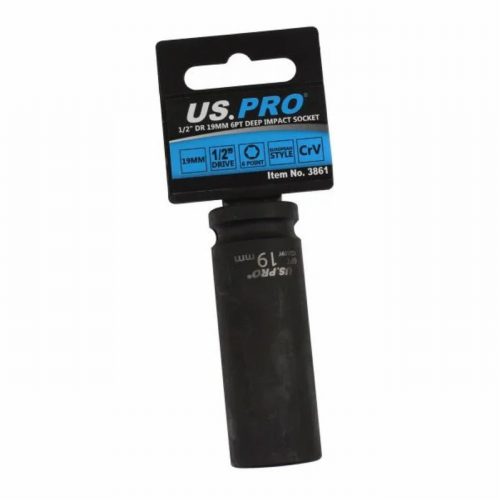 US PRO Tools 19mm 1/2 dr 6pt Deep Impact Socket 78mm