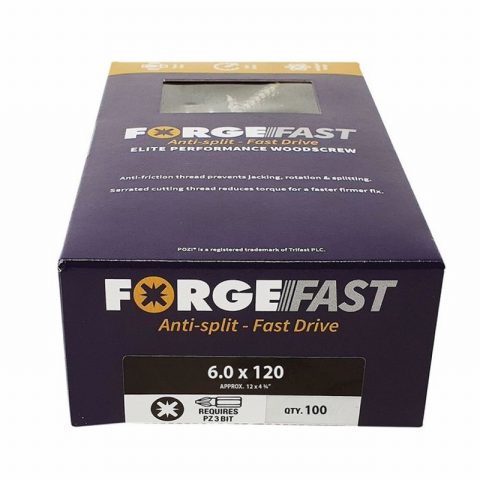ForgeFast FORFFP6120Y 6x120mm Pozi Performance Wood Screw -100pc