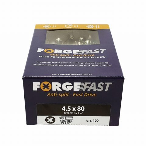 ForgeFast FORFFP4580Y 4.5x80mm Pozi Performance Wood Screw-100pc