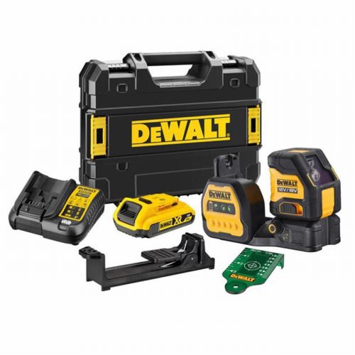 DeWalt DCE088D1G18-GB 18v 2Ah 18V Manual Cross Spot Line Laser