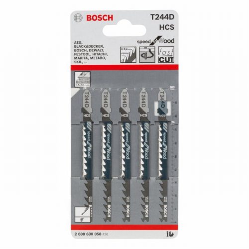 Bosch 2608630058 T244D Speed Curves Jigsaw Blades – 5pc