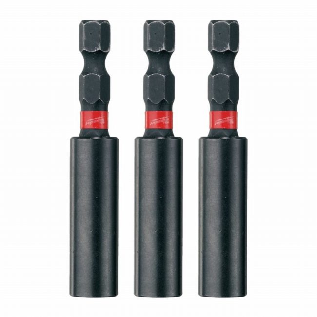 Milwaukee 15919 1/4In Shank 60mm  Magnetic Bit Holder - 3pc