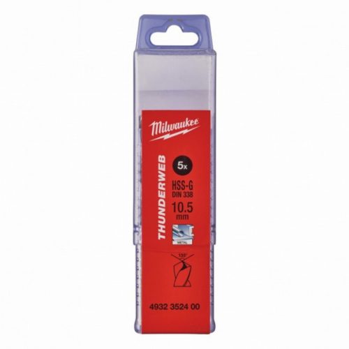 Milwaukee 4932352400 10.5mm Thunderweb HSS-G Metal Drill Bit-5pc
