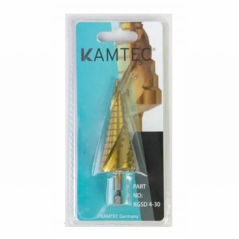 Kamtec KGSD4-30 4mm-30mm Spiral Tin coated Step Drill