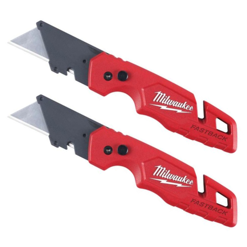 Milwaukee 4932471358 Fastback Flip Utility Knife with Blade – Pack of 2