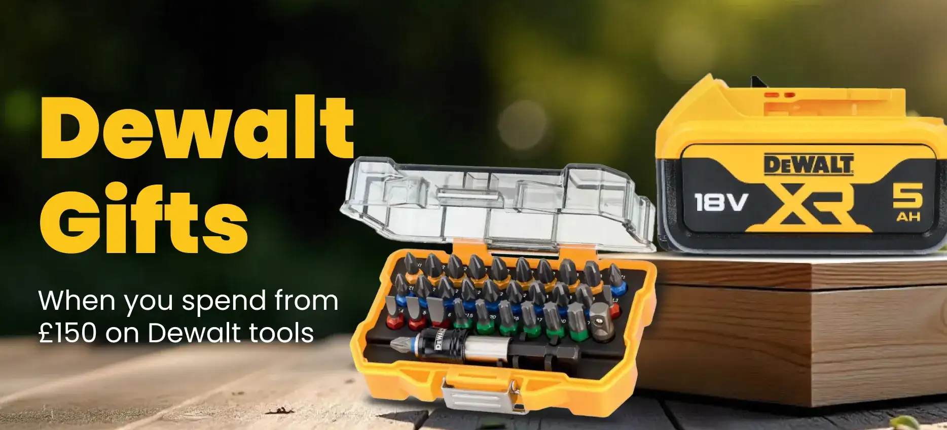 Read more about the article DeWalt Online Deal: Free Battery or Bit Set with Your Order