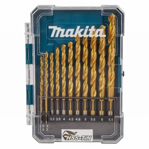 Makita D-72855 HSS Tin Drill Bit Set – 13 Piece